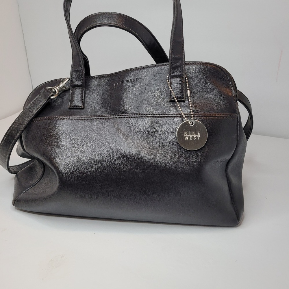 Nine West‎ Satchel Handbag Womens Medium Brown Fair Crossbody Triple Compartment